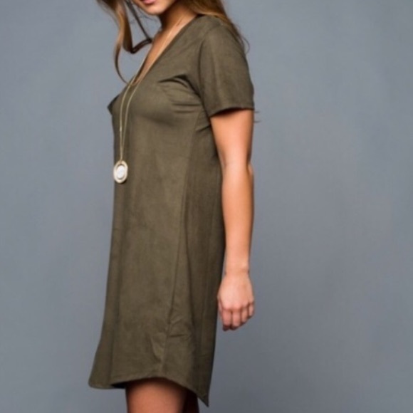 Z-Supply T-Shirt style casual dress faux suede M - Picture 2 of 10